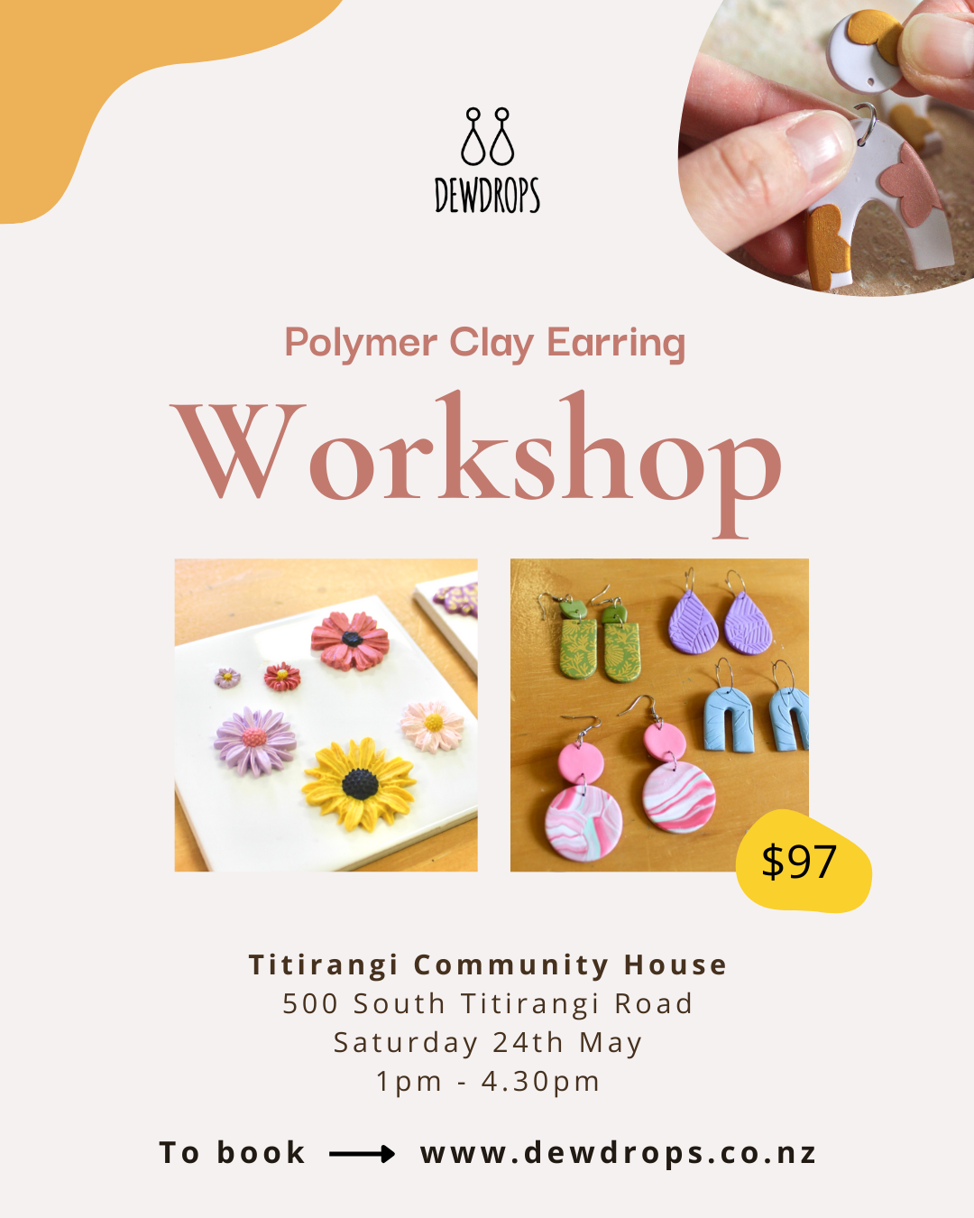 Dewdrops Clay Earing